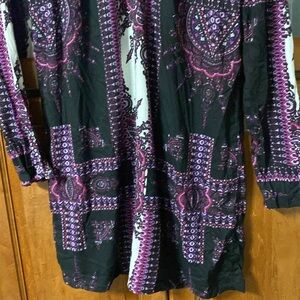Urban Outfitters XS Long Sleeve Shift Dress - Black and Purple